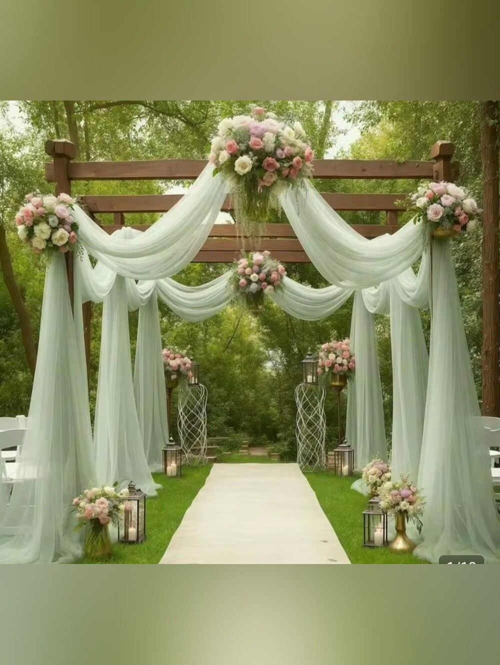 Soft Sage Green Sheer Curtain Panel 1